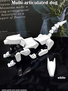 13 Joints Movable Action Figure Doll Model Robot Building Blocks Toy, 13 Joints Movable 3D Toy Dog DIY Assembly Toy, 360 Degree Flexible Joints