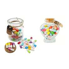 Viên nang thuốc tin nhắn giấy trong lọ ghi chú đáng yêu-viên nang thư quà tặng cho các cặp đôi khuôn mặt cười dễ thương tình yêu tình bạn thư với lọ ước nguyện cho bạn gái bạn trai kỷ niệm sinh nhật ngày lễ tình nhân quà tặng ngày của mẹ - quà tặng mối quan hệ xa, 50 viên nang nhựa tin nhắn trong lọ thủy tinh - Nhiều màu - Xem 2