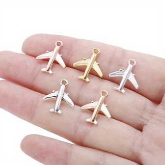 20 piezas/paquete colgante en forma de avión en aleación, accesorios para hacer collar/pulsera de joyería DIY