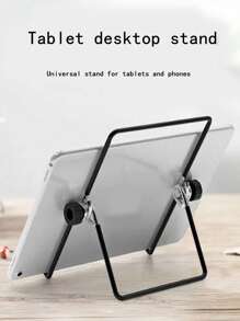 1 件折叠式桌面冷却支架，适用于 iPad/平板电脑/手机，360° 可旋转懒散支架，带铁丝 - 黑色 - 查看 1