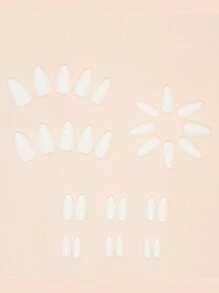 30pcs Long Almond Shaped Vintage Solid Color False Nails Set, Suitable For Daily Wear For Women To Enhance Their Style Press On Nails Nail Supplies