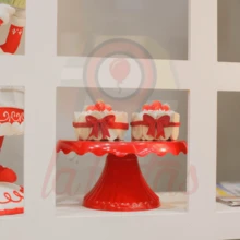 Kit Festa 1 Boleira Cake Renda 19CM + 2 Bandejas Pipa + 2 Bandejas Bandeirinha - Azul Royal - Visão 3