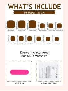 48入組手足套裝壓克力假指甲，白色法式假趾甲，極簡短方形假甲，適用於夏季女性及女孩子的裝飾指甲，美甲用品 - 彩色 - 查看 7