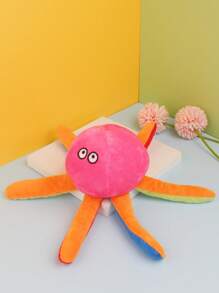 1只大章魚毛絨玩具帶聲音，能幫助狗狗清潔牙齒，並激發互動自娛自樂，僅適用於狗和其他寵物 - 粉色 - 查看 1