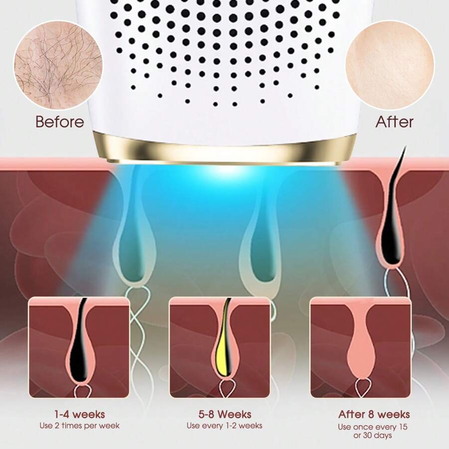 1 pièce Épilateur IPL à laser portatif à 9 niveaux 999 990 flashs IPL