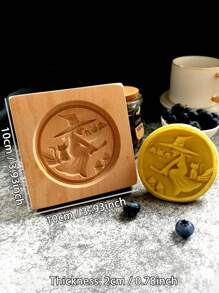 Cippes 木制饼干模具，万圣节 DIY 3D 雕刻浮雕饼干切模，用于烘焙姜饼翻糖蛋糕，带有南瓜头骨鬼杰克南瓜灯图案 万圣节装饰 万圣节派对礼品 万圣节派对用品 万圣节 万圣节装饰 万圣节装饰品 万圣节主页 万圣节派对 万圣节派对 - 卡其色 - 查看 2