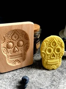 Cippes 木制饼干模具，万圣节 DIY 3D 雕刻浮雕饼干切模，用于烘焙姜饼翻糖蛋糕，带有南瓜头骨鬼杰克南瓜灯图案 万圣节装饰 万圣节派对礼品 万圣节派对用品 万圣节 万圣节装饰 万圣节装饰品 万圣节主页 万圣节派对 万圣节派对 - 卡其色 - 查看 5