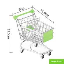 1pc Mini Simulation Supermarket Shopping Cart, Hand Push Cart, Pretend Play Model Toy, Storage Cart - Multicolor - View 18