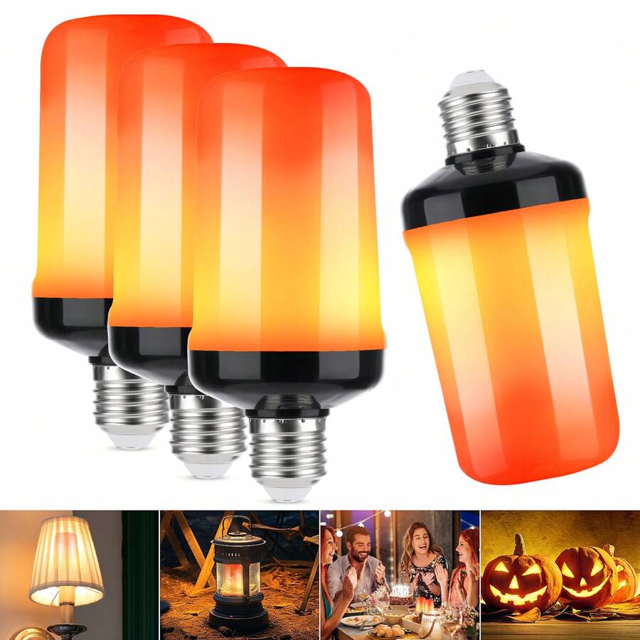 1 Tlg 6W E27 LED Licht Fackel Feuer Lampe Flammen Effekt Glühbirne Birne Flammen Glühbirne E27 Lampe LED Flamme Effekt Glühlampen Flackerlicht Außenleuchte für Halloween Weihnachten Deko Haus Garten Party - Weiss - Übersicht 1