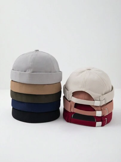 1入組可調節純色棒球帽，適合男性休閒日常穿搭街頭風格