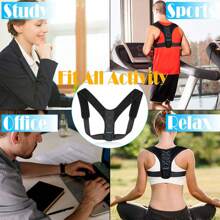 Posture Corrector Back Support Body Brace Wellness Lumbar Shoulder Support Belt - Black - View 8