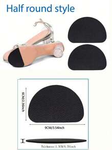 1 Pair Anti-Slip High Heel Protectors, Assorted Shapes - Black - View 2