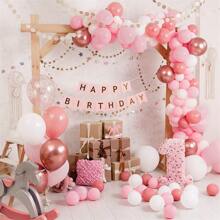 Pink Latex Party Balloons With Helium Quality, Suitable For Gender Reveal, Engagement, Bridal Shower, Birthday Parties, Baby Shower, Wedding Decorations (With Pink Ribbon), - Pink - View 9