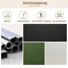 Set van 3 tafels en stoelen voor binnen en buiten, 2 stoelen en 1 ronde bijzettafel voor bistro, balkon, terras, tuin, balkonmeubel van aluminium en roestvrij staal met PE rattan zitkussens
