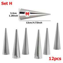 6-12入組家用烘焙工具套裝，多種選擇可用，羊角麵包餡料套裝、廚房蛋糕模具、螺旋烘焙羊角包管、餅乾和甜點工具 - 銀色 - 查看 17