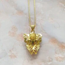 天然玉髓，鍍金工藝寶石鑲嵌項鍊吊墜，時尚珠寶女士項鍊，寶石項鍊，假期禮物，送給她的禮物。 - 蝴蝶J1 - 查看 4