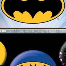 Batman Badge Set (Pack Of 5) (Black/Yellow/Blue) - Black/Yellow/Blue - View 2