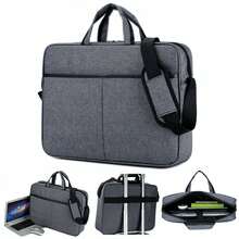 15.6 Inch Laptop PC Waterproof Shoulder Bag Carrying Soft Notebook Case Cover - Grey - View 1
