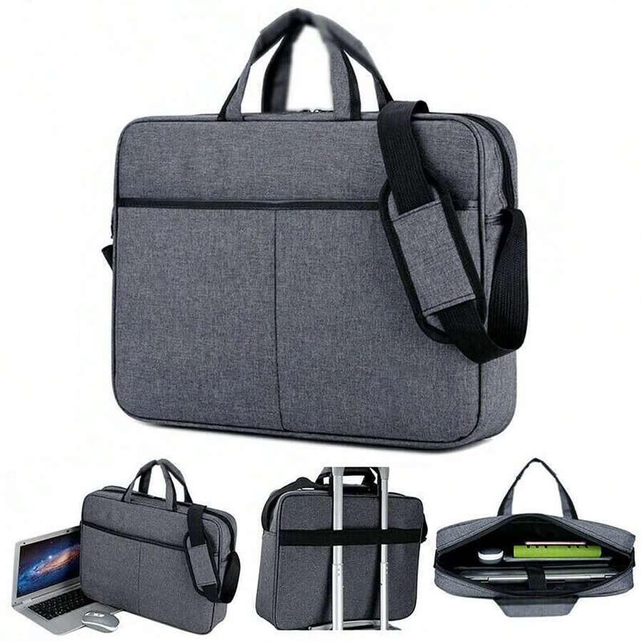 15.6 Inch Laptop PC Waterproof Shoulder Bag Carrying Soft Notebook Case Cover - Grey - View 1