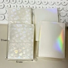 61x91mm 50pcs/Pack Matte Card Sleeves,CPP Laser Heart Holo Postcards 3 Inch Top Load Bags Back To School - Multicolor - View 2
