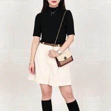 Coach Parker Crossbody 女士斜挎包，采用撞色标志性帆布，带茶玫瑰旋锁 1680 B4QVB - 玫瑰紅 - 查看 4