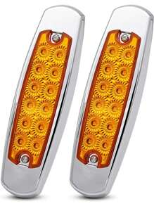 Plafon 12 Led Lateral Tipo Peter Fijo Y Estrobo Metalico - Amarillo - Ver 1