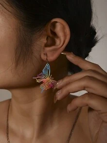 1對女款多色扇形耳環 - 吊墜耳環 - 查看 1