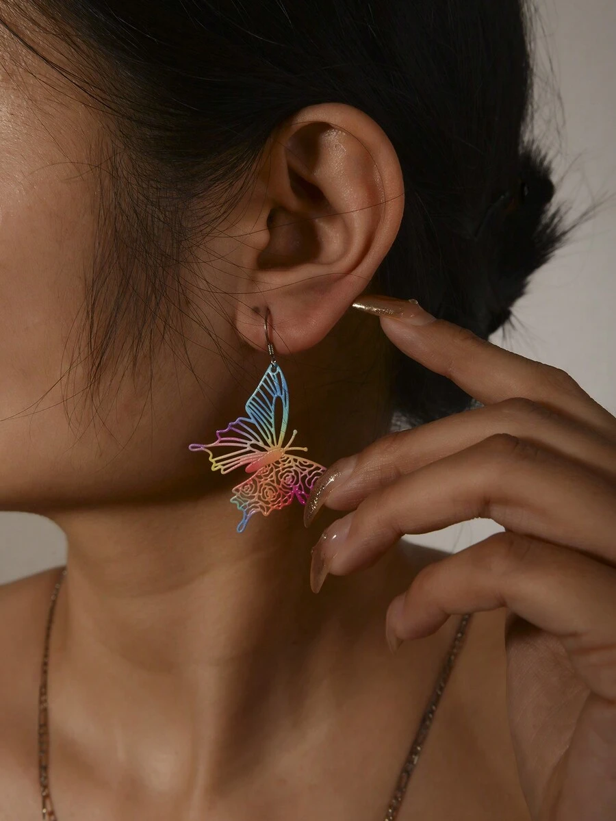 1對女款多色扇形耳環 - 吊墜耳環 - 查看 1