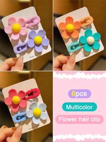 2/4/5/6/10/20/25 Stück bunte hübsche Blumen Haarclips & Scrunchies