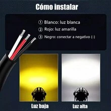 Par Faros Auxiliares Luces Led Moto Doble Color Impermeable - Negro - Ver 10