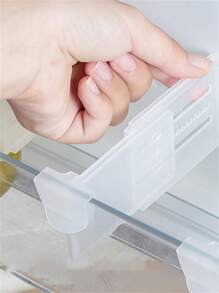 4/8pcs White Refrigerator Dividers, Adjustable Length Kitchen Storage Tools, Retractable Space Dividers, Suitable For Refrigerator, Kitchen, Lunch Box Use