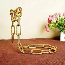 1pc Creative Wine Rack Display Stand Metal Chain Bar And Restaurant Home Kitchen Decoration Ornament 7.6*9.4 Inches, For Kitchen - Multicolor - View 6