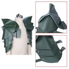 1pair Medieval Knight Leather Shoulder Armor, Viking Role Play Costume Accessory - Multicolor - View 3