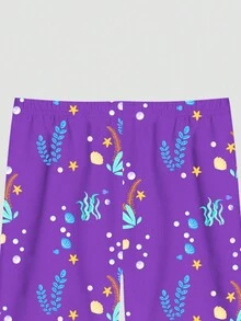 Tween Girl 4pcs Mermaid Short Sleeve And Shorts Pajama Set - Multicolor - View 5