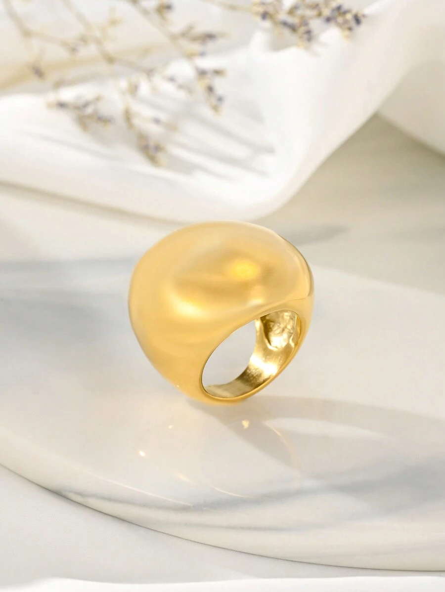 1 Stück übertriebener modischer Edelstahl-Großkugelring für Damen, geeignet für Party und Festival Geschenk