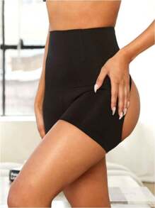 Sports Outdoor 1pc New Women's Tight Pants. Sexy Lifting Buttocks, Revealing Buttocks, High Waist, Tight Waist And Shaping Pants, Large-Sized Body Shaping And Waist Tightening Tight Shaping Pants, Suitable For Postpartum Shaping, Tightening The Big Belly, Preventing Buttocks From Sagging, And Waist Tightening Gym Accessories - Black - View 9