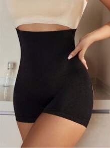 Sports Outdoor 1pc New Women's Tight Pants. Sexy Lifting Buttocks, Revealing Buttocks, High Waist, Tight Waist And Shaping Pants, Large-Sized Body Shaping And Waist Tightening Tight Shaping Pants, Suitable For Postpartum Shaping, Tightening The Big Belly, Preventing Buttocks From Sagging, And Waist Tightening Gym Accessories - Black - View 4