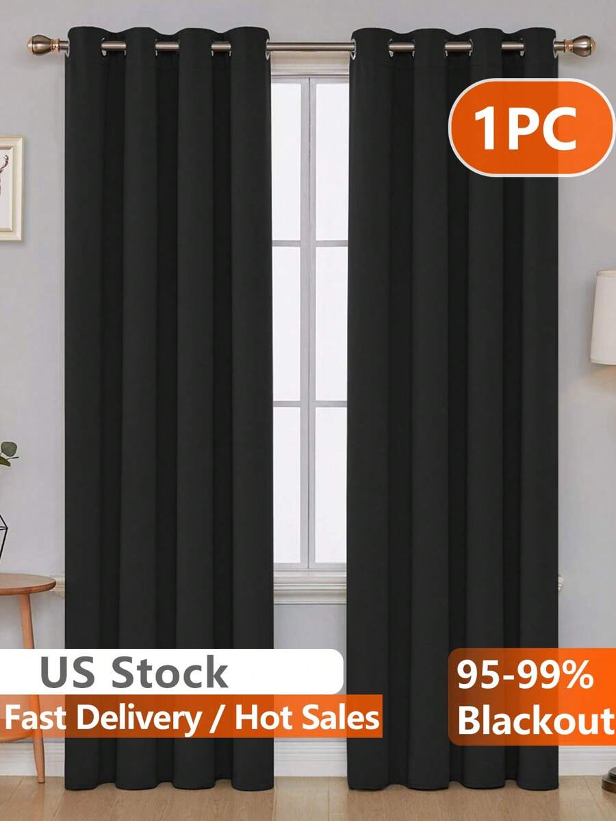 Estelar Textiler 1 tấm rèm cản sáng màu xanh lục lam, dài 63-84 inch, rèm cách nhiệt cản sáng, thích hợp cho phòng ngủ. - Màu Xám nhạt - Xem 1