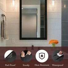 黑色木紋壁紙邊框裝飾貼紙，可拆式PVC防水牆窗貼紙，修復膠帶，耐用多用途黏貼補丁，適用於家具，地板，櫥櫃，窗戶，門，房車，家居裝飾和DIY項目。 - 彩色 - 查看 2