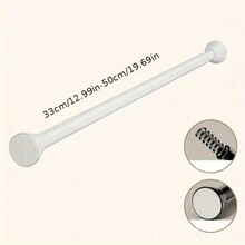 1pc Bathroom Non-Drilling Tension Rod, Stainless Steel Shower Curtain Rail, Adjustable Wardrobe Rod For Bedroom, Balcony Clothes Drying Pole - Black - View 5