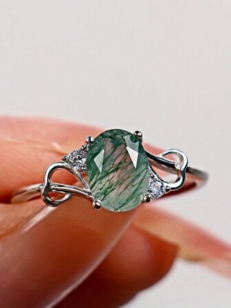 1 PC Retro Style S925 Sterling Silver Rings Wedding Jewelry For Women Fine Jewelry