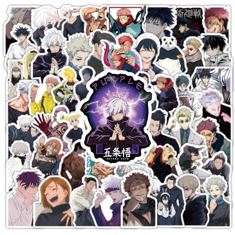 Jujutsu Kaisen 50pcs Stickers, Cool Gojo Satoru Anime Decals For