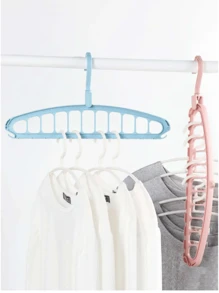 Rotating Magic Clothes Hanger Multi-Function Folding Hanger With Multiple Holes, Suitable For Children, For Indoor Wardrobe Drying And Hanging - Multicolor - View 5
