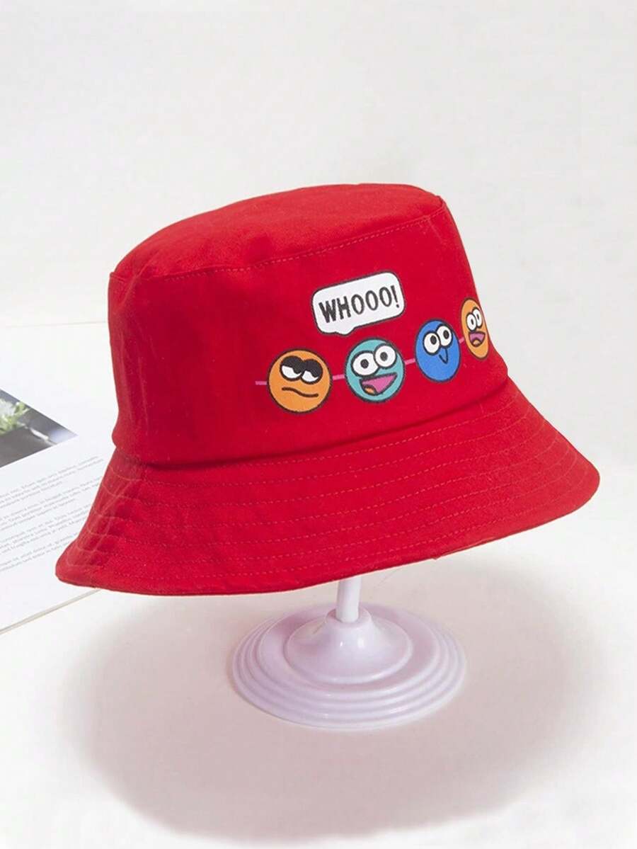 1pc Children's Cute Cartoon Printed Bucket Hat, Suitable For Daily Wear
