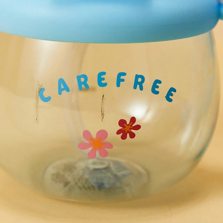 Miniso Vaso de plástico de gran capacidad de Stitch de 800 ml con pajita y correa ajustable, cierre de botón y diseño a prueba de fugas, regalo ideal de cumpleaños o Ramadán para fans de Stitch - Celeste - Añade 6