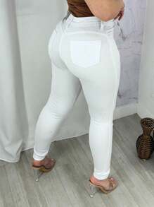 Women Jeans - 白色 - 查看 3