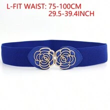 1 Peça Cinto Elástico Largo Feminino com Fivela em Formato de Rosa, Cinto Decorativo para Vestido, Cinto Elástico Ajustável para Verão, Escola, Outono, Halloween - Multicolorido - Visão 12