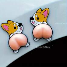 2入組主題硅膠汽車貼紙，可防撞，適用於冰箱，可愛的擠壓緩解壓力禮物