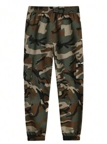 Pantalón de carga de utilidad para hombre, con diseño de camuflaje multibolsillos, pantalones informales para exterior de moda