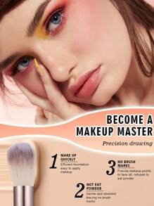 18-20-22-25-30 件香槟金化妆刷套装，高品质合成毛眼影晕染刷套装，化妆工具 - 咖啡棕 - 查看 5